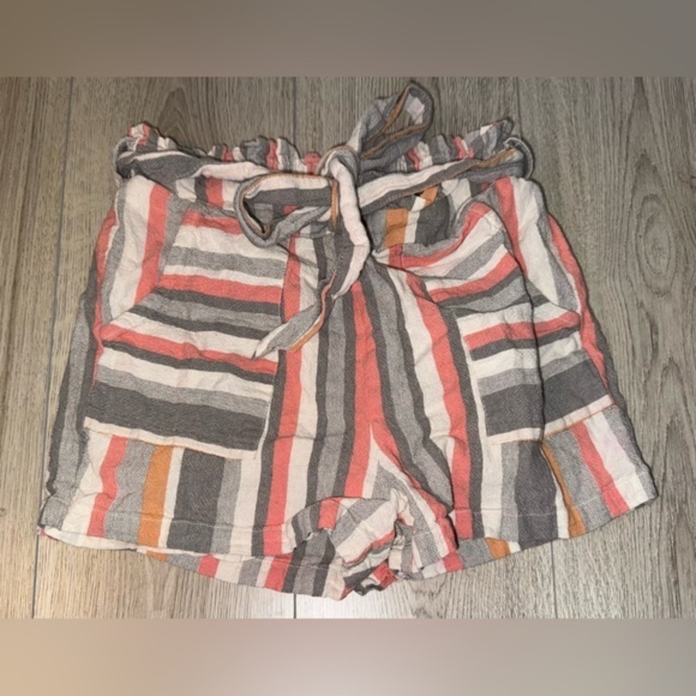 Miami striped shorts orange pink grey